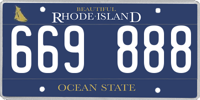 RI license plate 669888