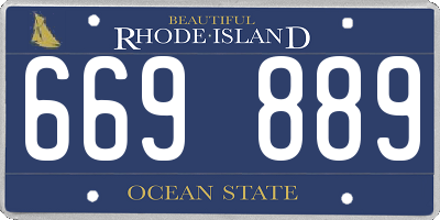 RI license plate 669889