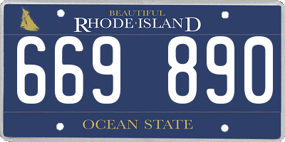 RI license plate 669890