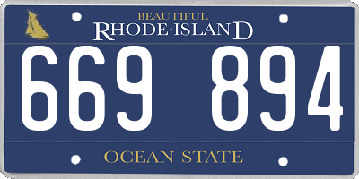 RI license plate 669894