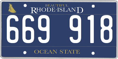 RI license plate 669918