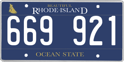 RI license plate 669921