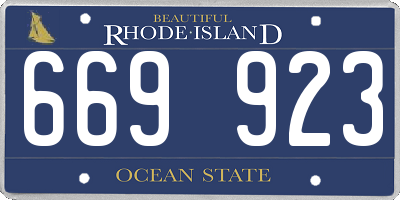 RI license plate 669923