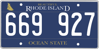 RI license plate 669927