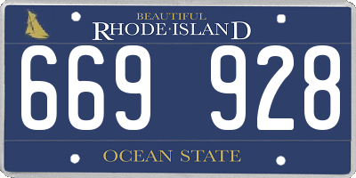 RI license plate 669928