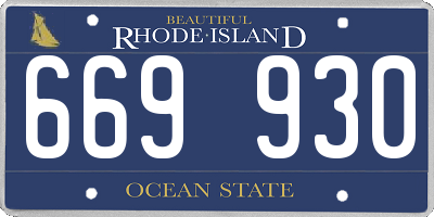 RI license plate 669930