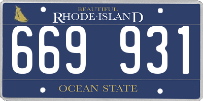 RI license plate 669931