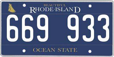 RI license plate 669933