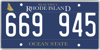RI license plate 669945