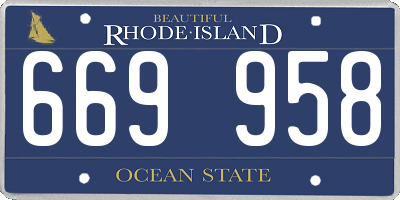 RI license plate 669958
