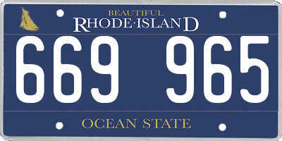 RI license plate 669965