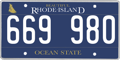RI license plate 669980