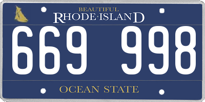 RI license plate 669998