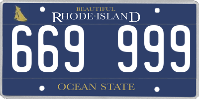 RI license plate 669999