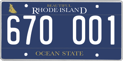 RI license plate 670001