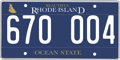 RI license plate 670004
