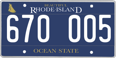 RI license plate 670005