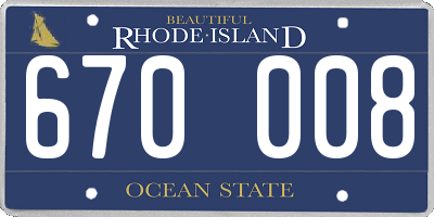 RI license plate 670008