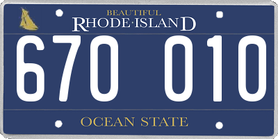 RI license plate 670010