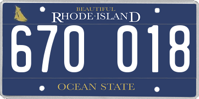 RI license plate 670018