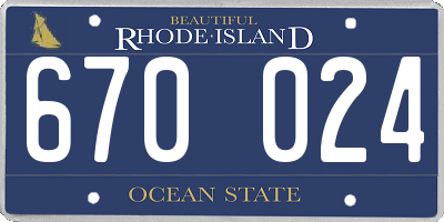 RI license plate 670024