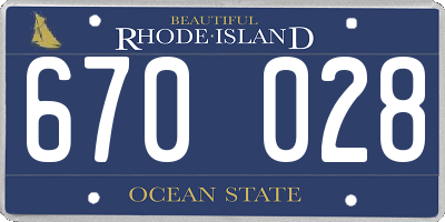 RI license plate 670028