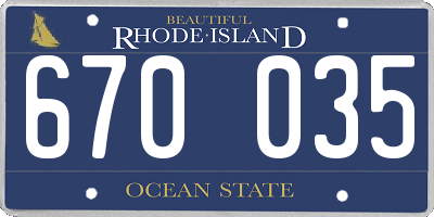 RI license plate 670035