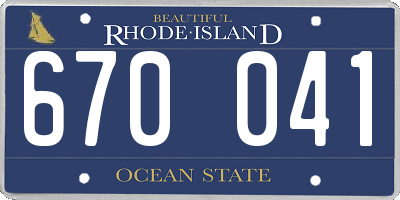 RI license plate 670041