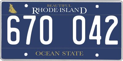 RI license plate 670042