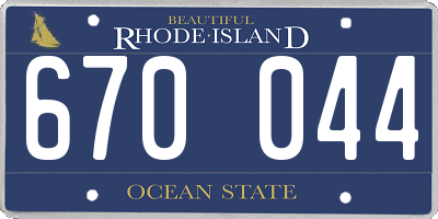 RI license plate 670044
