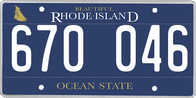RI license plate 670046