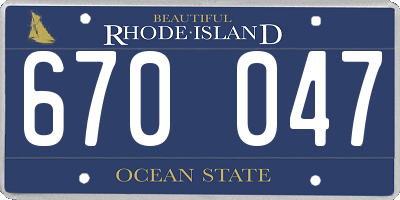 RI license plate 670047