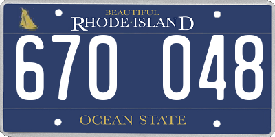 RI license plate 670048
