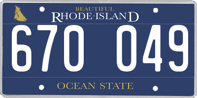 RI license plate 670049