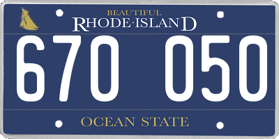 RI license plate 670050