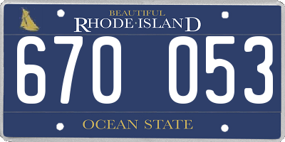 RI license plate 670053