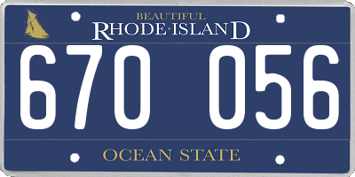 RI license plate 670056