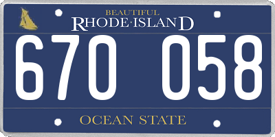 RI license plate 670058