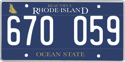 RI license plate 670059