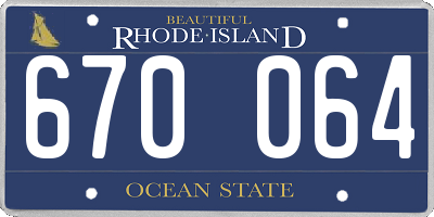 RI license plate 670064