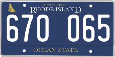 RI license plate 670065