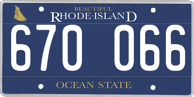 RI license plate 670066