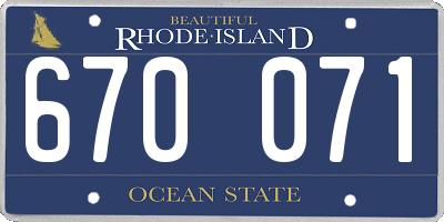 RI license plate 670071