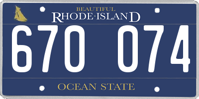 RI license plate 670074