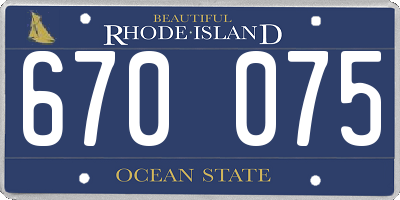 RI license plate 670075