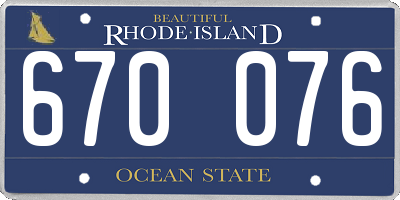 RI license plate 670076