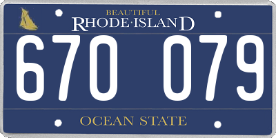 RI license plate 670079