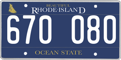 RI license plate 670080