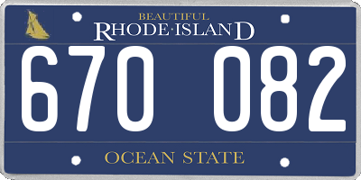 RI license plate 670082