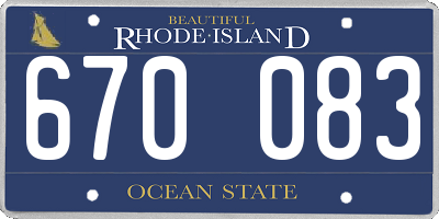 RI license plate 670083